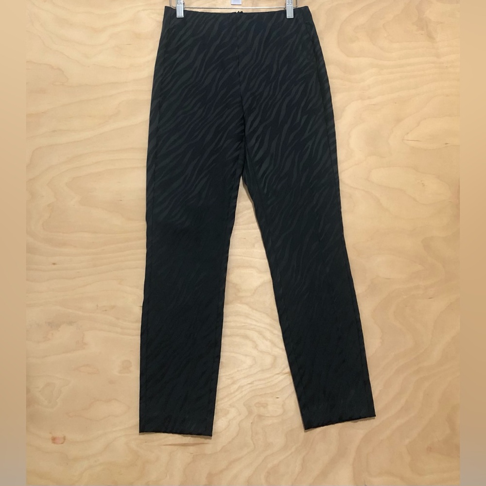 Rag & Bone Simone Crop Pants 6 Black Zebra Jaguar Pattern 25.5 Inseam.